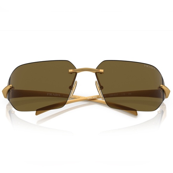 NEW SPR A55 15N01T PRADA SUNGLASSES PRA55S GOLD WOMEN PRADA PR A55S 15N01T - Picture 4 of 5